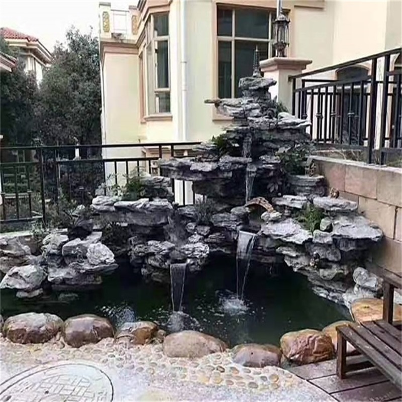 上海庭院小假山鱼池效果图